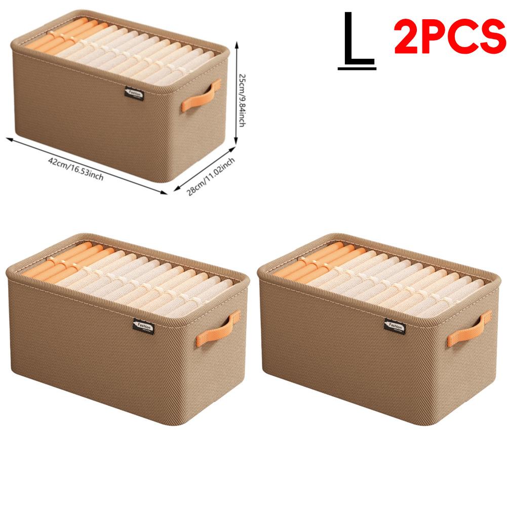 1-5PCS Clothes Storage Organizer Cabinet Drawer Organizer with Handle&Steel Frame Clothes Compartment Box for Home Wardrobe