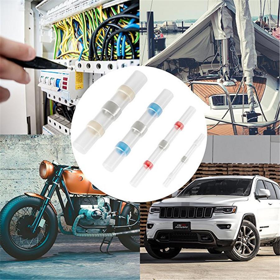 102Pcs Heat Shrink Butt Crimp Terminal Waterproof Seal Electrical Butt Connector