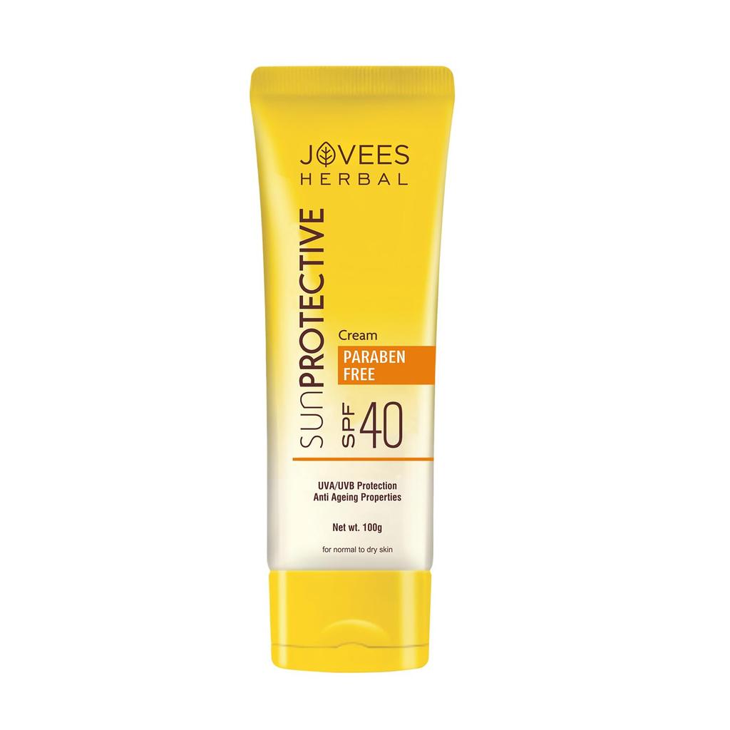Jovees Herbal Sun Protective Sunscreen SPF 40 Lightweight Quick Absorbing Oil Free 100g for Normal Dry Skin