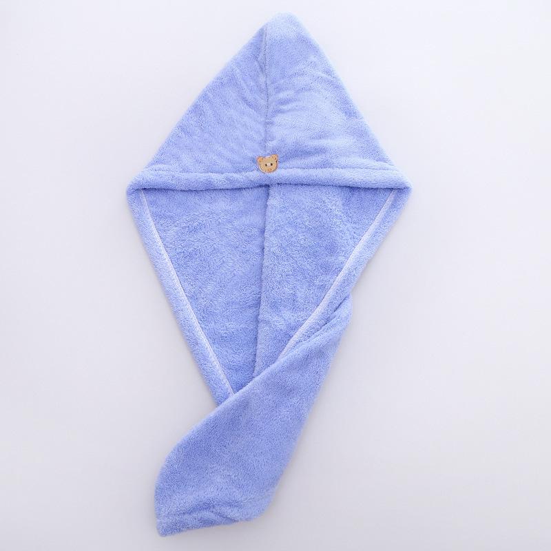 Thickened coral fleece plain shower cap dry hair cap schoolgirl quick-drying soft long code packet of the released version headscarf