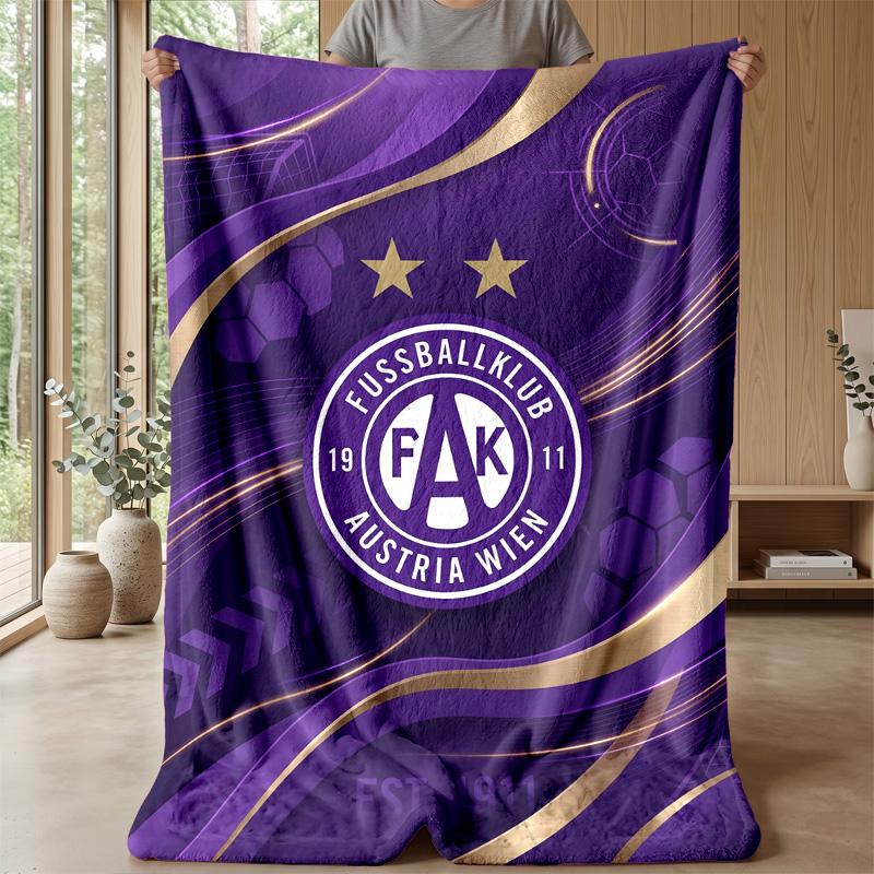 Coperta in pile di flanella morbida Austria Wien FC Leggera Accogliente Calda Coperta da lancio per divano letto Decorazione per la casa