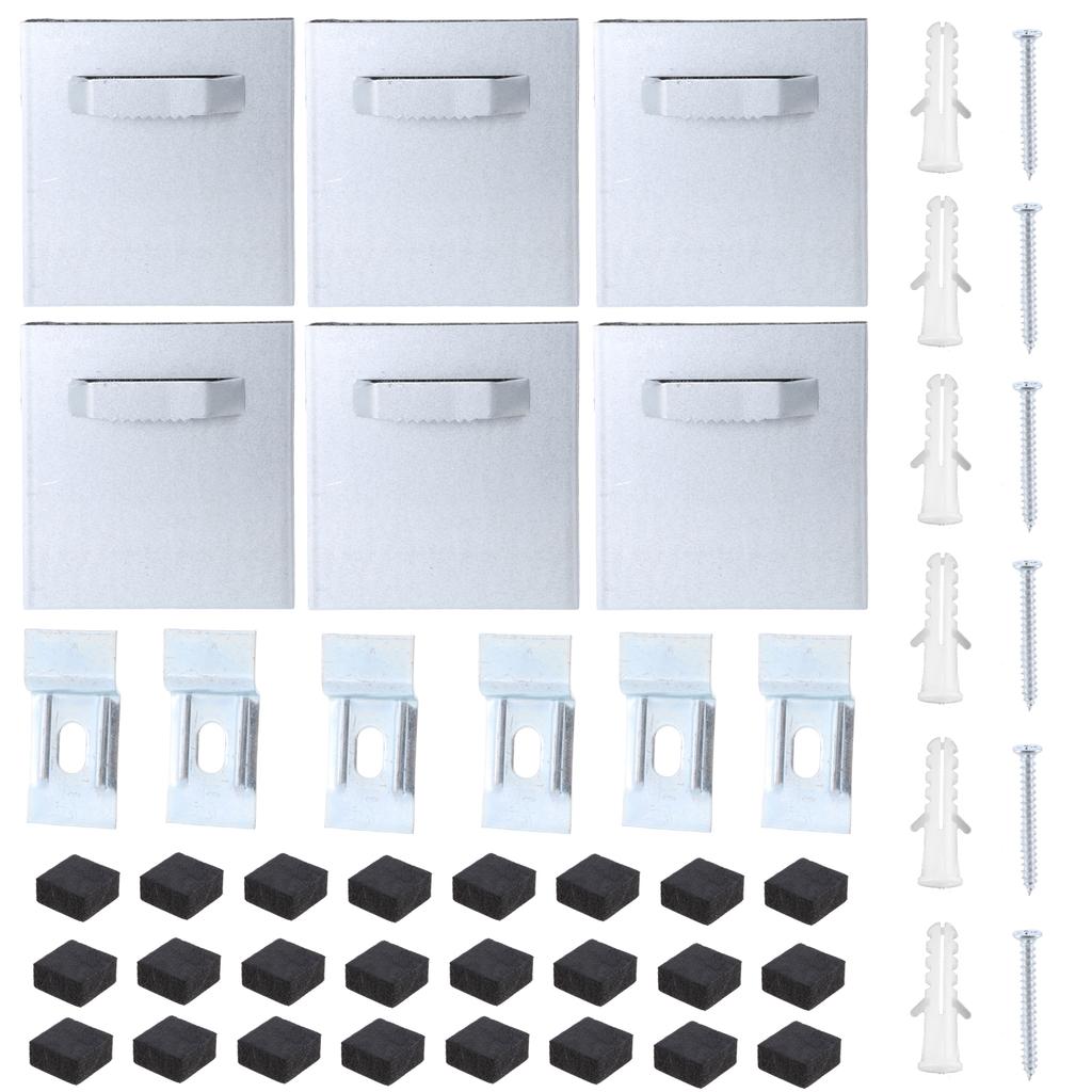 Metal Self Adhesive Hangers Aluminum Square Wall Mount Set Self Stick Metal Hangers Set for Picture Art & Mirror Hanging