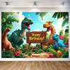 Dinosaur Jungle Birthday Party Backdrop Polyester Kids Birthday Party Decoration Banner Room Photo Booth Background Props