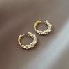 Boucles d'Oreilles Cercle Imitation Perle Française Petits Anneaux Ronds Pour Femmes Nouveau Design Boucles d'Oreilles Texturées Bijoux Cadeau Élégant