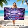 Music General Theme Beach Towel Personalized Custom Name & Text Soft Quick Dry Beach Towel for Swimming Travel