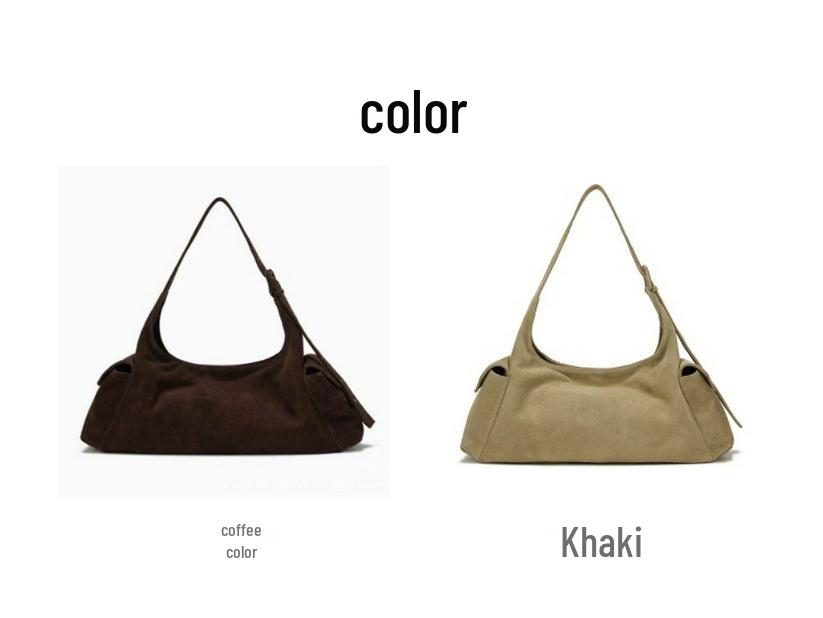 Evropská a americká trendy unisex semišová taška crossbody - Velká kapacita, korejský niche design.