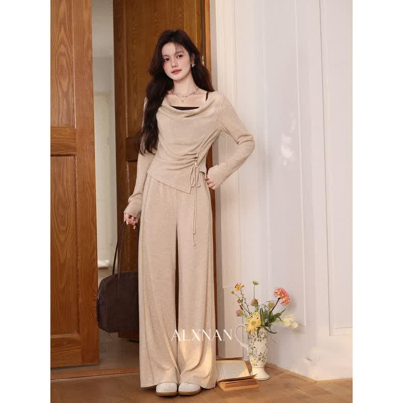 Women's High-Waist Straight-Leg Casual Pants