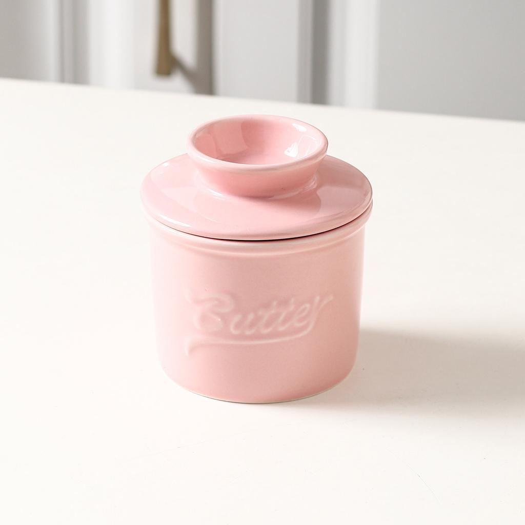 300Ml Ceramic Butter Cup Water Seal Creative Western Cheese Seal Jar Lid Classic Design Kitchen Camping Food
