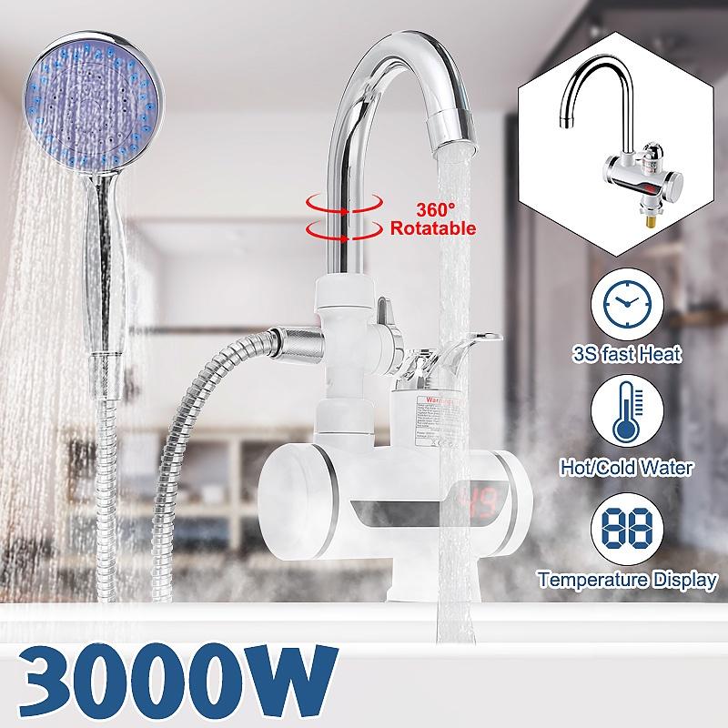 220V 3000W IPX4 Bathroom With Showerhead Hot Water Heater Electric Faucet Tap Instant LED Display For Home Kitchen