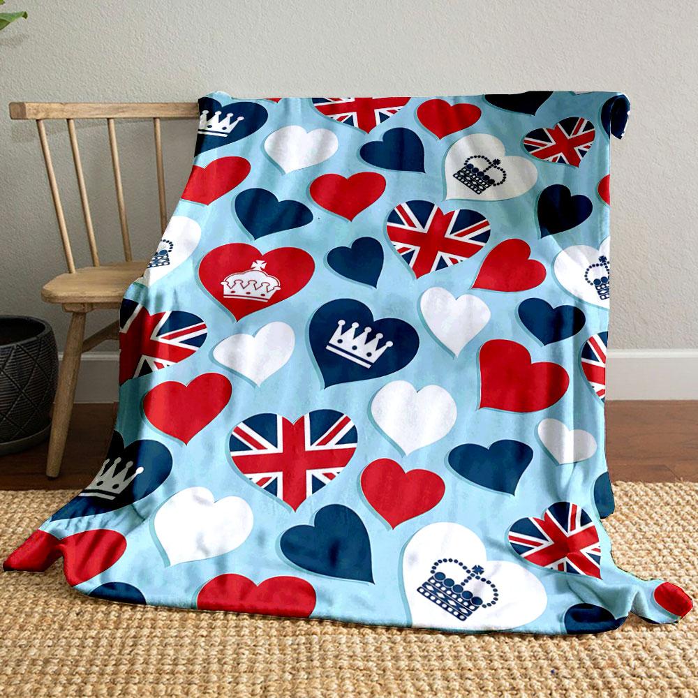 

Union Jack Heart Blanket bedroom Blanket for Livingroom Couch lunch break Soft throw for Friend s festival Gift 80cm x 120cm
