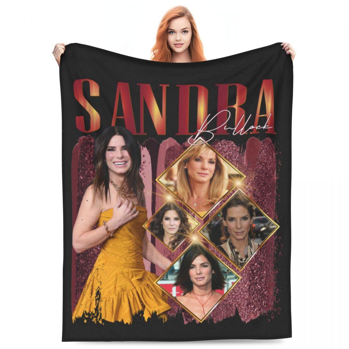 

Sandra Bullock Soft Warm Blanket Singer Travel Throw Blanket Autumn Pattern Custom DIY Flannel Bedspread Sofa Bed Cover 30x40in