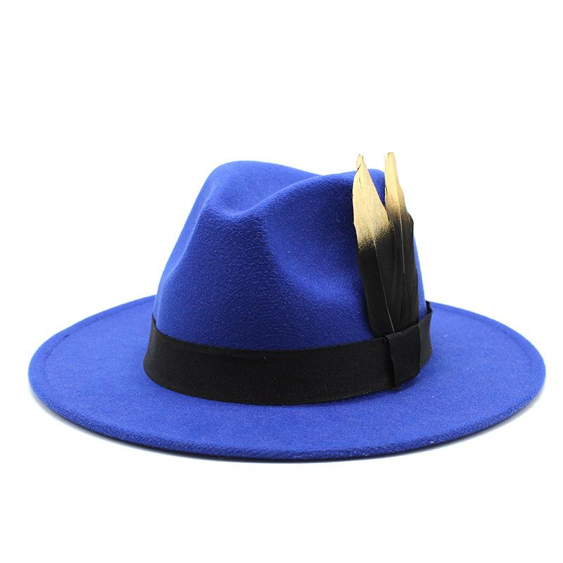 Panama Top Hat British Versatile Flat Edge Jazz Hat Woolen Top Hat Men'S And Women'S Hats