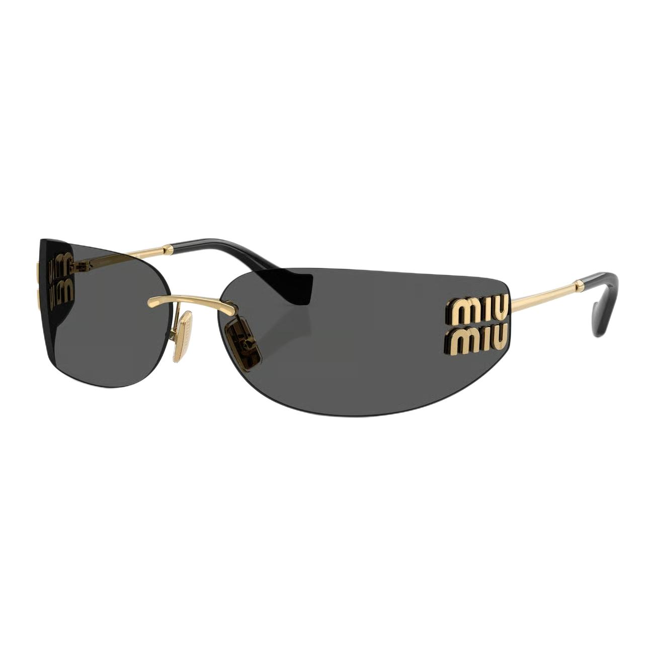 

Miu Miu Original Design Metal Irregular Shape Sunglasses Women sunglasses Gold MUA51S5AK5S0 Eyeglass Case/Pouch+Box