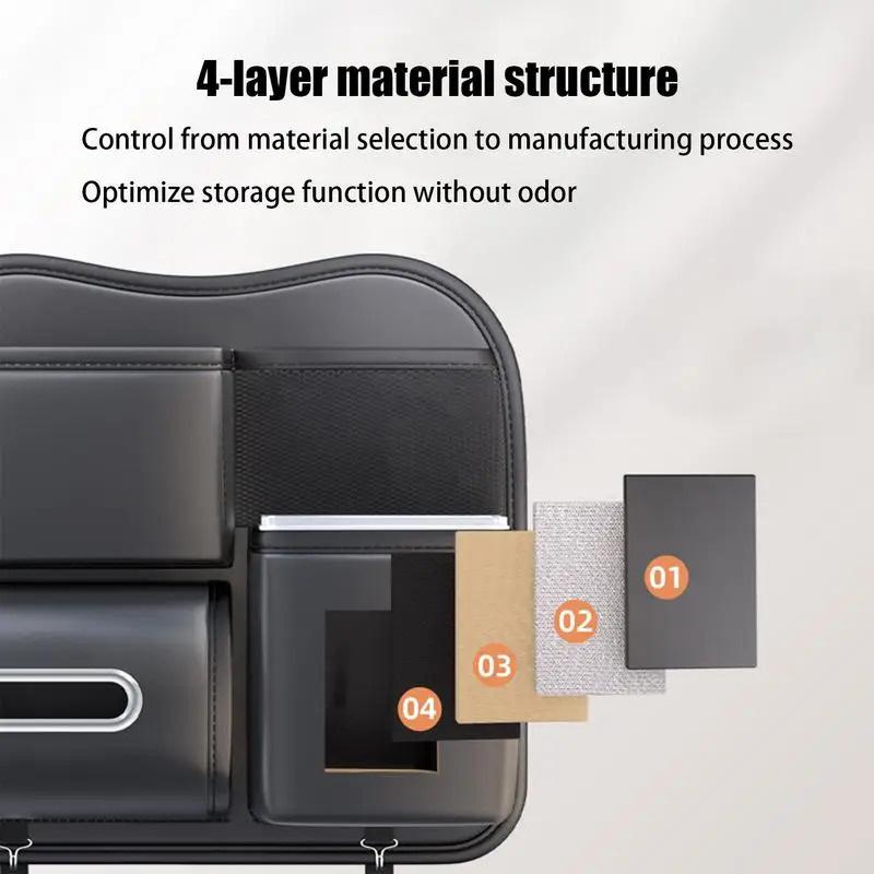 PU Leather Car Trash Can 2-in-1 Back Seat Auto Garbage Bin with Tissue Organizer Vehicle Waste Container