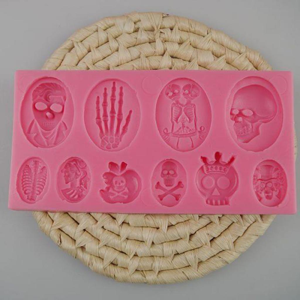 3D Skull Silicone Cake Fondant Decorating Baking Tool #1