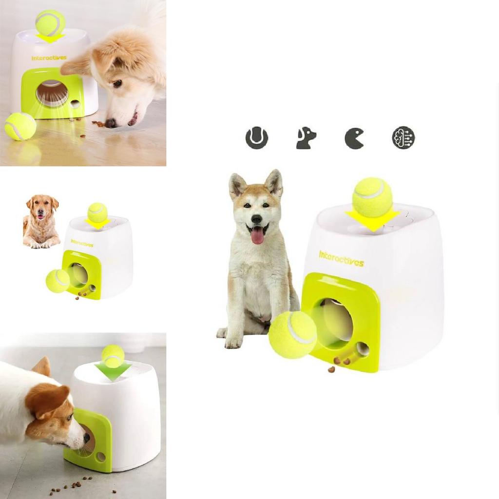 Intelligent Pet Food Dispensing Toy Interactive Dog Training Reward Machine In Green