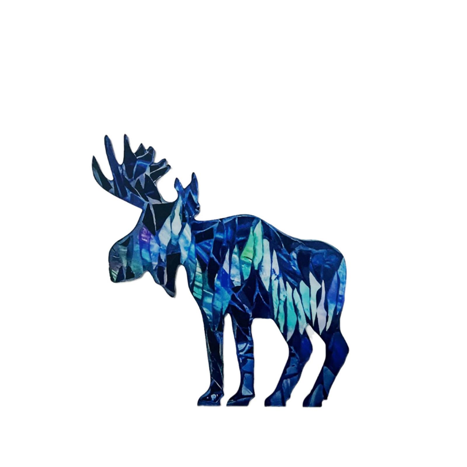 

Acrylic Mosaic Moose Figurine Decorative Sculpture Animal Shape Geometric Modern Art Home Office Desk Ornament