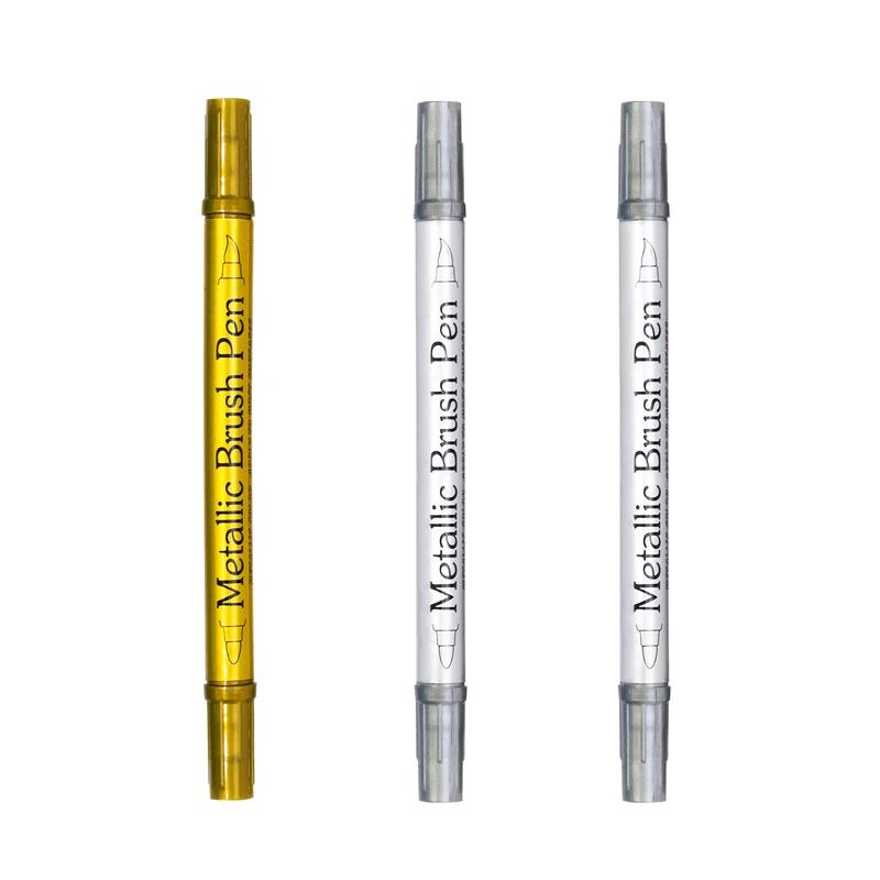 Çift Başlı Renkli Metal Suya Dayanıklı Kalıcı Boya İşaretleyici Kalemler Altın Gümüş Renk DIY Sanat İşaretleyici Kalem Sanat Boyama Malzemeleri İçin