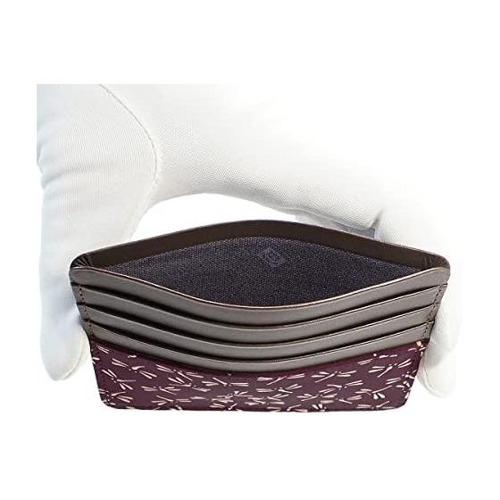 Indenya Slim Card Case, Deer Leather, Purple x White Dragonfly Pattern, 8 Card Pockets, 1 Pocket, Made in Japan