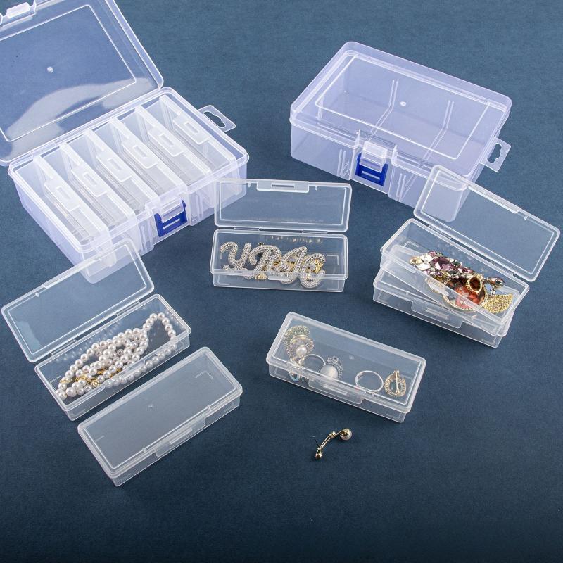 1 Set Crafts Beads Jewelry Accessories 4/6/8/12 Grids Adjustable Transparent Rectangular Storage Boxes With Dividers