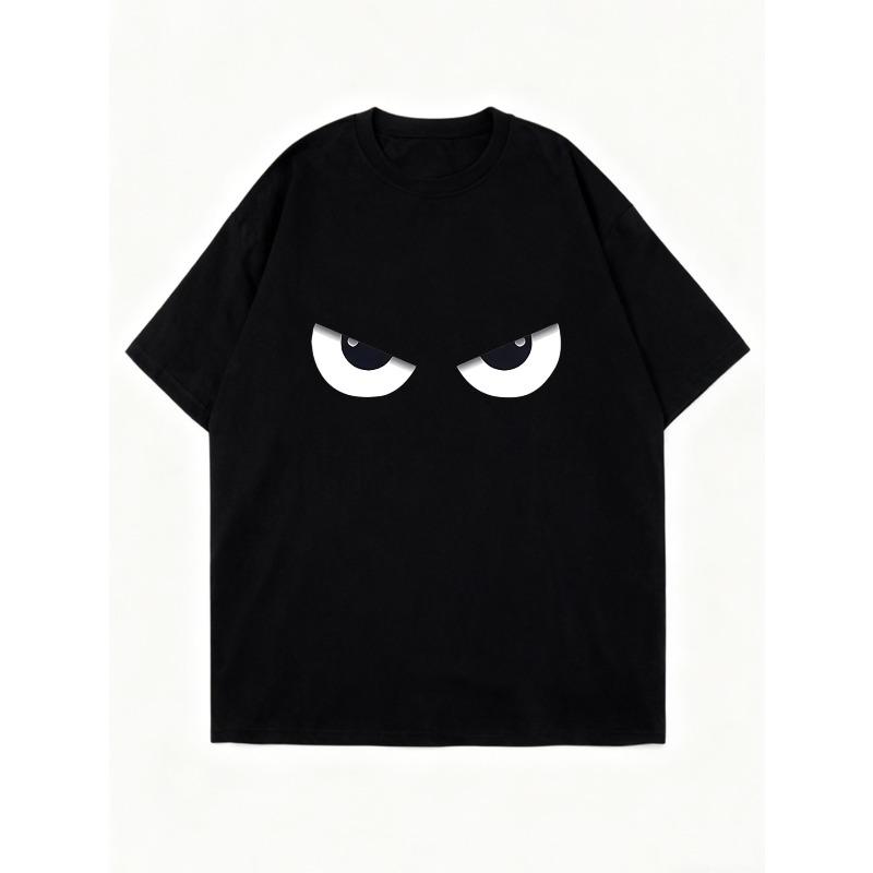 Oversized T Shirt Black Eyes Print Casual Wear For Women