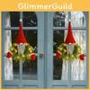 Creative Glowing Faceless Santa Claus Christmas Wreath For Festive Door Decor