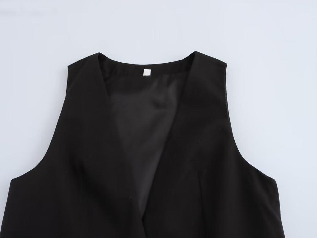 2025 Spring European & American Style French Silk Satin Sleeveless Women's Vest Set