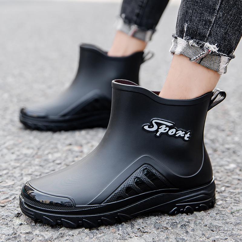 2023 Winter Sale: Men's Short Tube Waterproof Rubber Rain Boots - All-Season Fashionable Flat Design