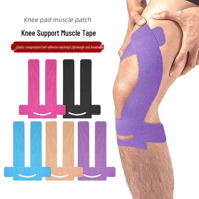 Pre-Cut Large Elastic Kinesiology Knee Tape - Anti-Friction Support for Marathon Sports