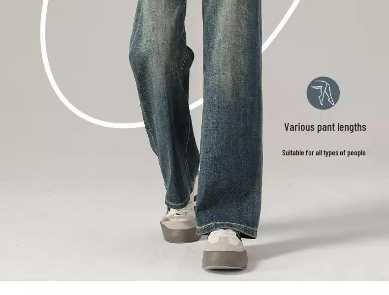 Women's High-Waisted Retro Straight-Leg Jeans - Spring 2025 Slimming and Loose Fit