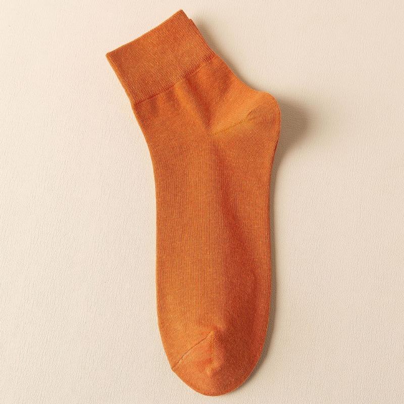 Herr Vår och Sommar Tunna Fritids Ren Bomull Enfärgad Benlösa Svettabsorberande Andningsbara Tubsockor