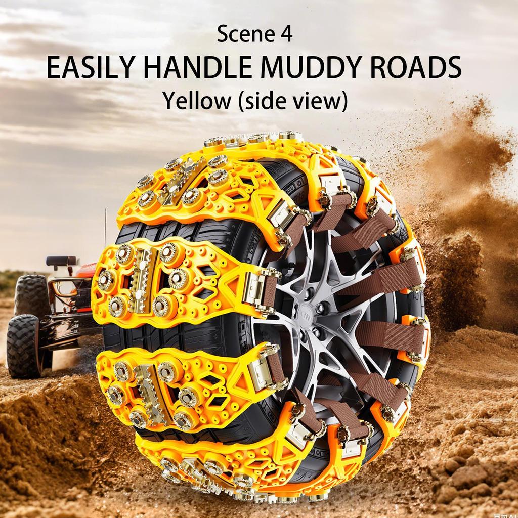 TPU Car Tire Snow Chains Set Adjustable Anti-Slip Ice Breaker Chains For Cars Light Trucks & SUVs Durable Winter Tire