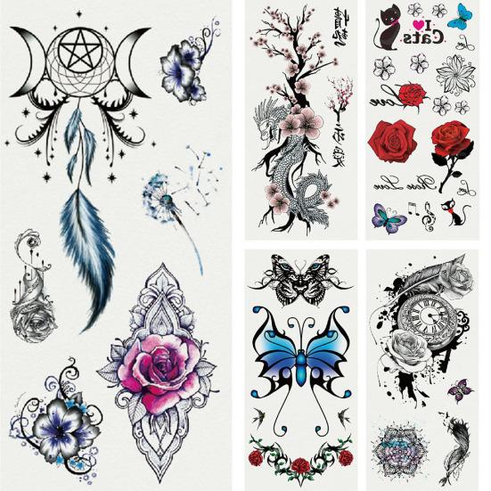 Fashion Butterfly Dragon Flower Body Art Temporary Fake Tattoo Sticker Decal