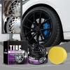 50g Cire de Revêtement pour Pneus de Voiture Noir Brillant Restaure l'Éclat des Pneus Durable Anti-Âge Améliorateur d'Éclat Avec Éponge Accessoires de Polissage Auto