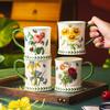 Pastoral Ceramic Coffee Cup Hand Painted Floral Teacup Creative High Temperature Resistant Household Office Breakfast Milk Cup