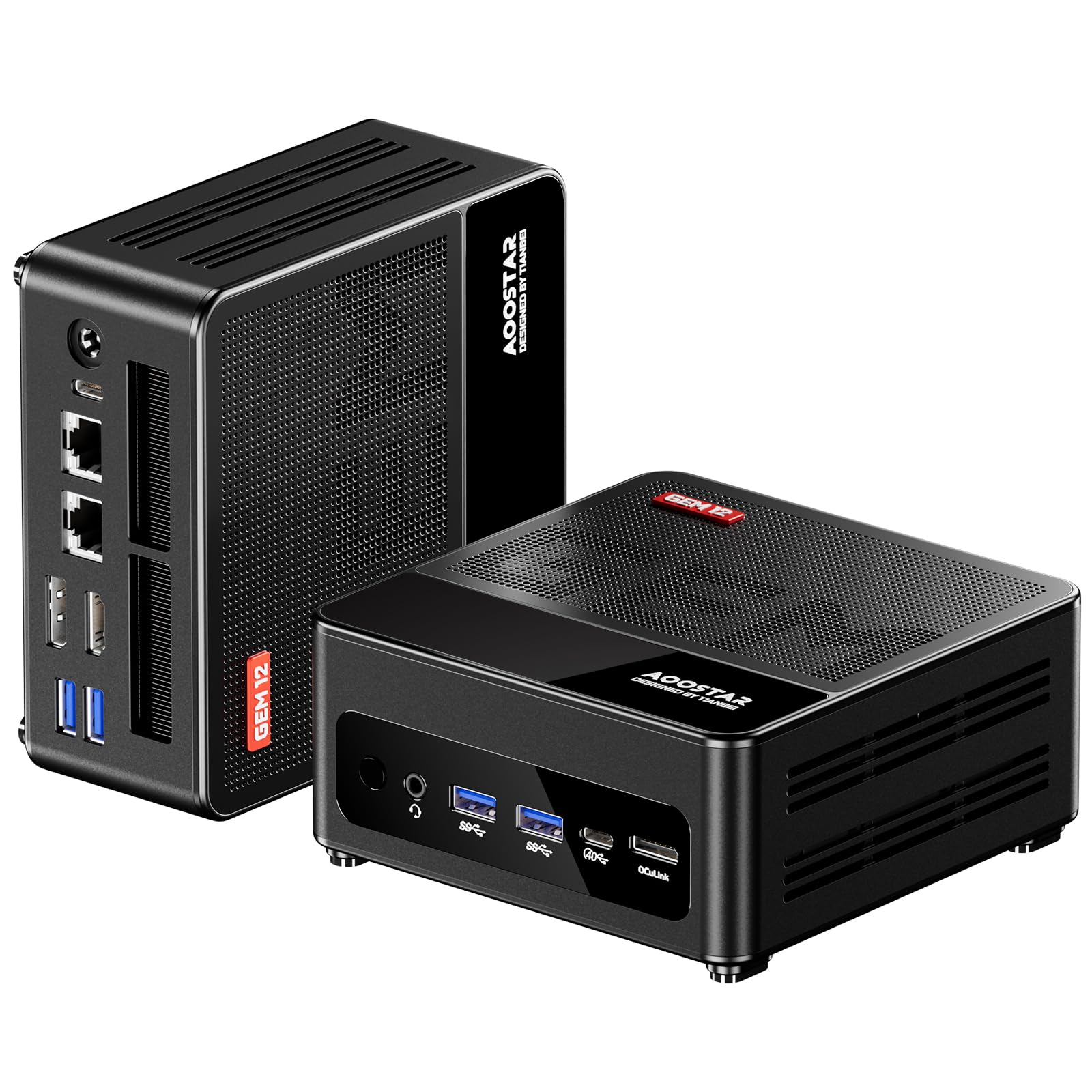 

AOOSTAR Mini Ryzen 7 2x 2x 2x Up to Dual Mini PC PC, 8745HS, 32GB/1TB, Oculink, USB4, 4-Screen Output, DDR5, PCEI4.0 SSD, 8C/16T, 5.1GHz, Gaming,