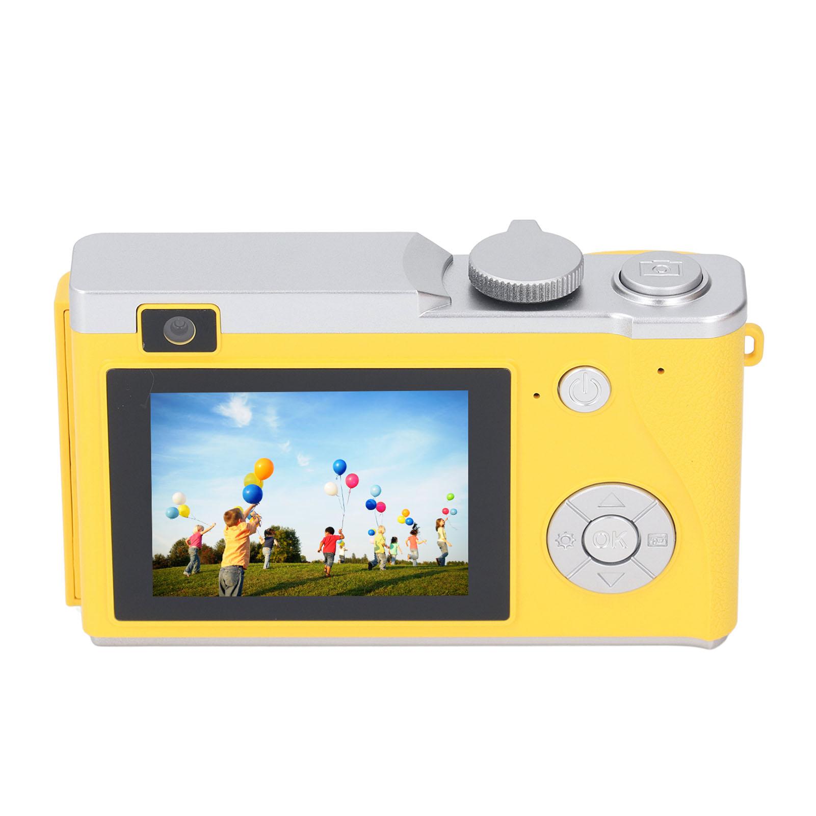 

48MP 1080P Digital Camera 16X Digital Zoom 2.4inch HD Display Front and Rear Dual Lens Type C Charging Point and Shoot жовтий