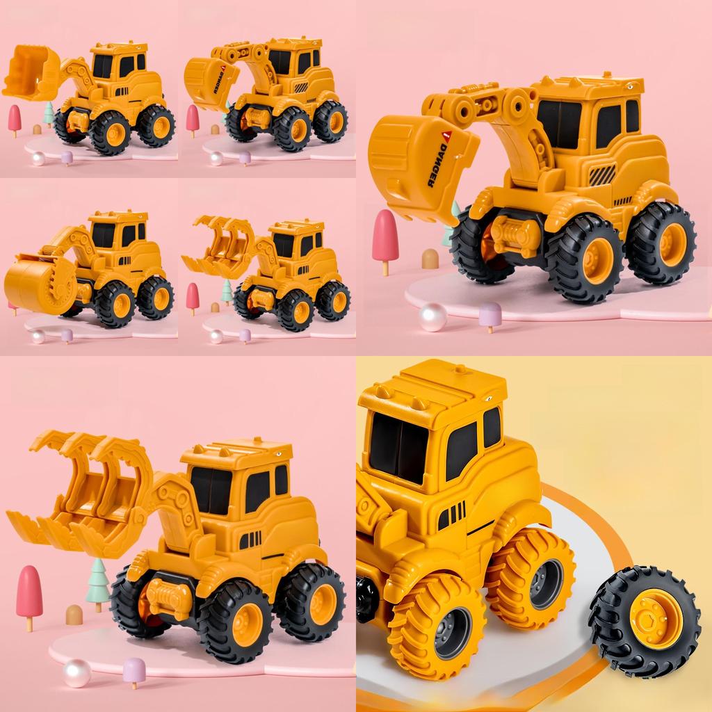 Childrens Pressing Sliding Construction Vehicle With Pushback Function For Kids Educational Play