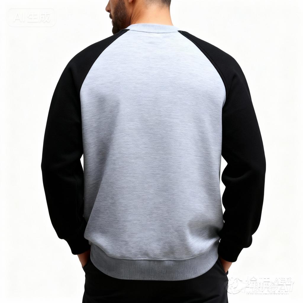 Men's And Women's Casual Color-blocked American Retro Round-neck Hoodie, Men's Long-sleeved Base Layer And Pullover Hoodie