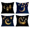 Ramadhan Festival Golden Moon Lantern Cushions Pillowcase Polyester Cushion Cover Throw Pillow Pillowcover Home Car Sofa Decor