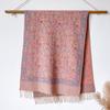 versatile retro flower pattern Hong Kong style imitation cashmere women's warm scarf fashion long beard fringed shawl