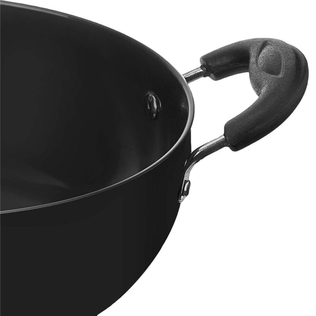 Hard Anodized Deep Kadhai (2.5 litres), Aluminium, Black
