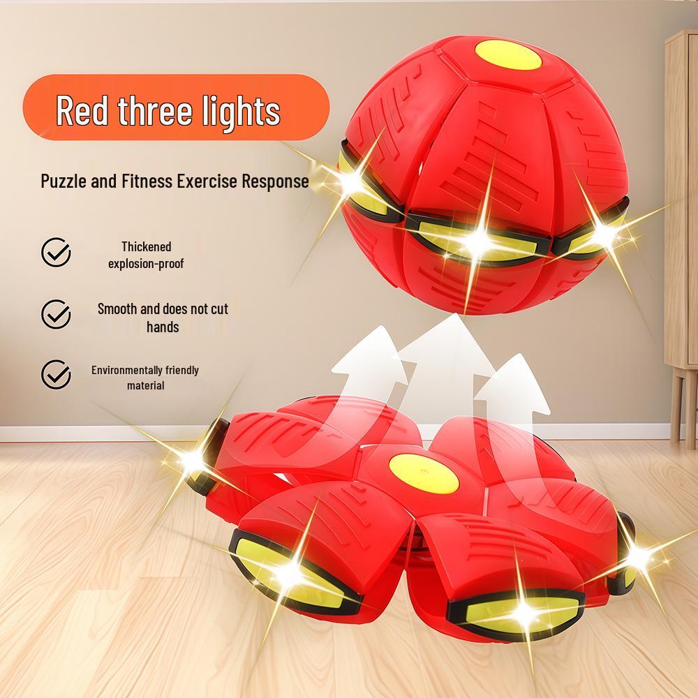 Glowing Flying Saucer Step-On Deformation Bouncy Ball - Interactive Parent-Child Toy