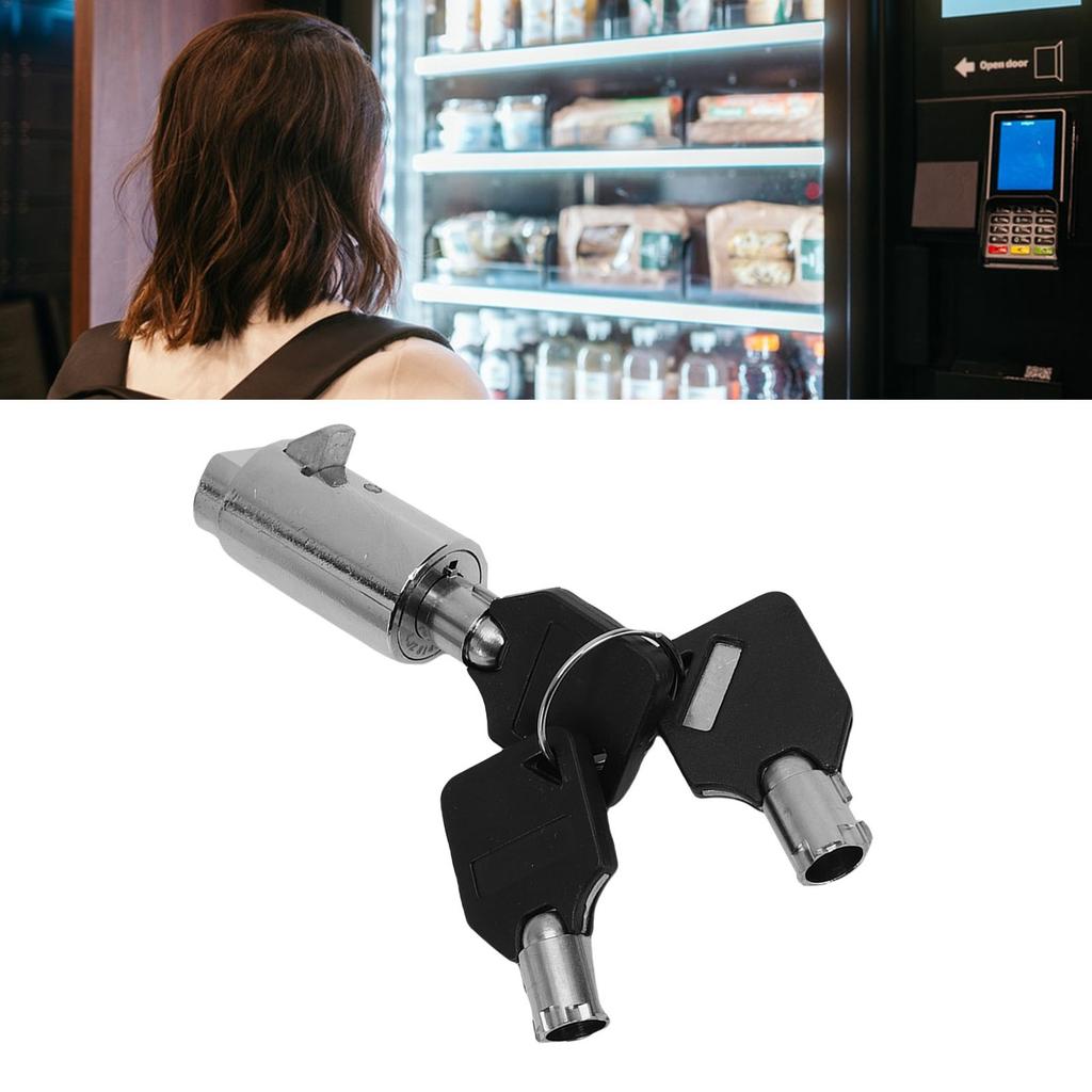 2 Pcs Vending Machine Lock Zinc Alloy Vending Machine Tubular Lock with 6 Keys for Snack Machines Industrial Cabinet