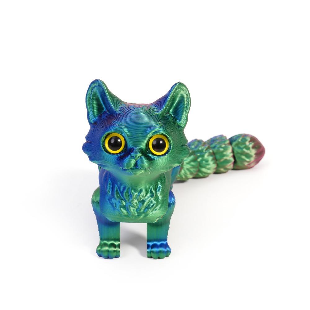 New PLA Cat Figurine Movable 16cm 3D Printed Cat Toys Stress Relief Articulated Joints Fidget Toy Gift