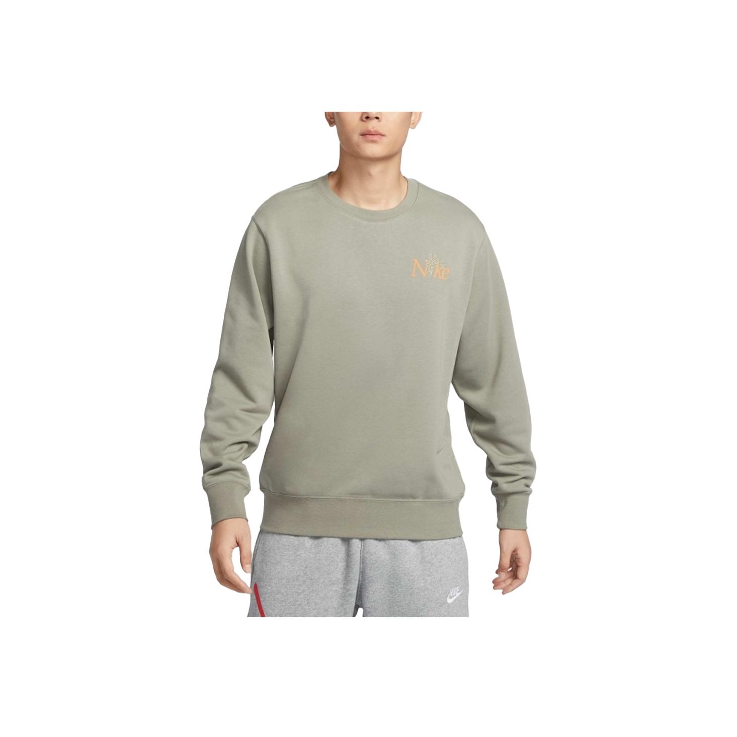 

Nike Club Ft Crew Floral Gc Round Neck Pullover Long Sleeve Sweatshirt Men Sweatshirt Green IB8234-320 S
