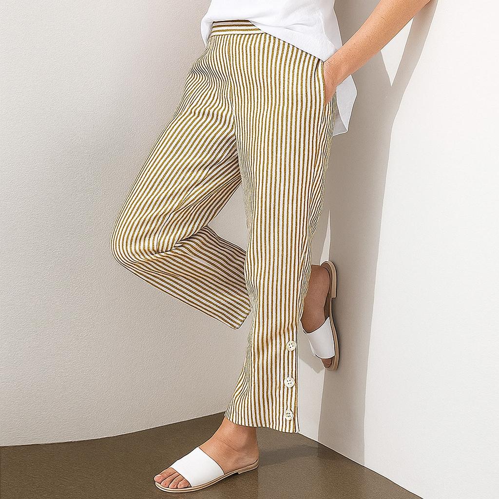 Women's Straight Pants Fashion Casual Pants Nine Point Harlan Pants