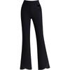 Women's Black Silk Cotton High-Waist Winter Pants - Slimming, Warm, Thickened, Korean-Style, Versatile, Stylish, Slightly Flared.