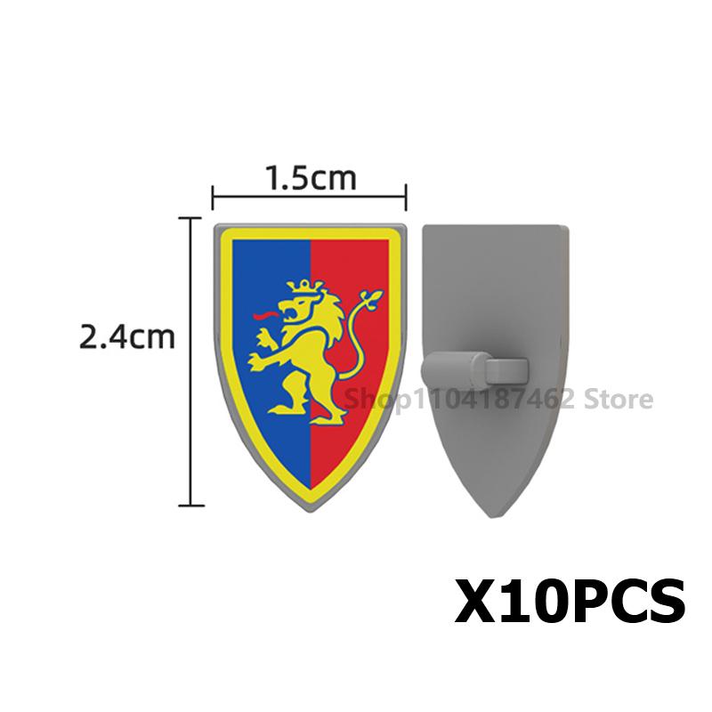 Medieval Roman Knight Legion Building Block Castle Green Dragon Forest Wolf War Horse Dragon Lion Shield Armor Cloak Brick Toys