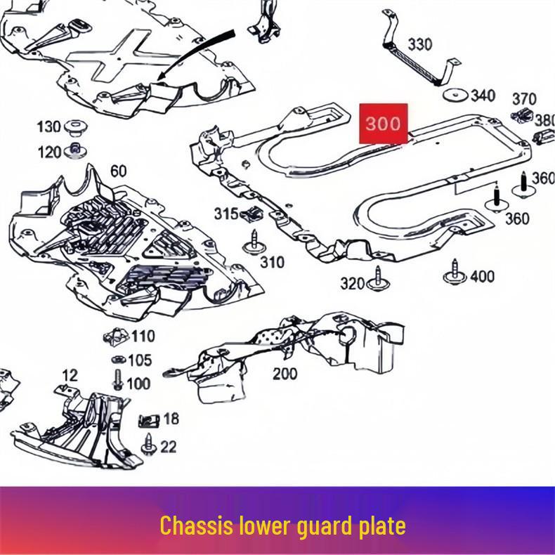 Mercedes-Benz S-Class W222 Underbody Shield for S320/S350/S400/S450/S500L - Front Bumper Chassis Protection